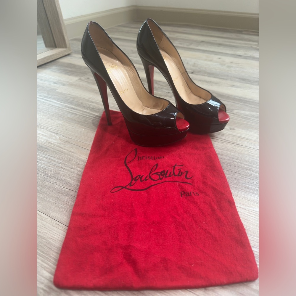 Christian Louboutin Black Lady Peep size 38.5